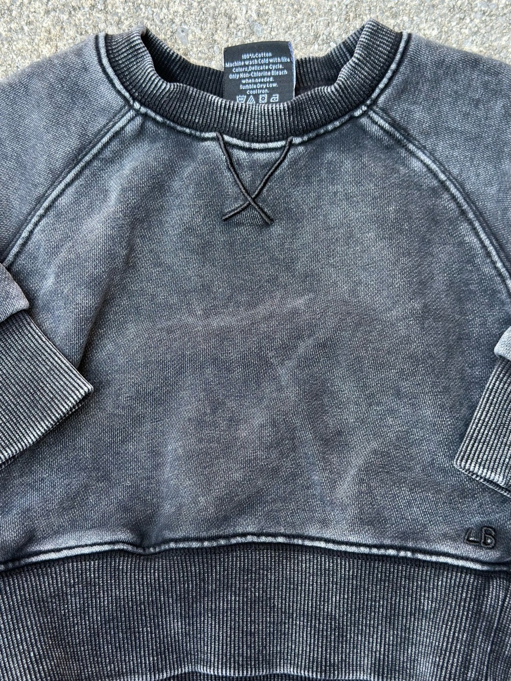 Little Bipsy Black Washed Crewneck Sweatshirt